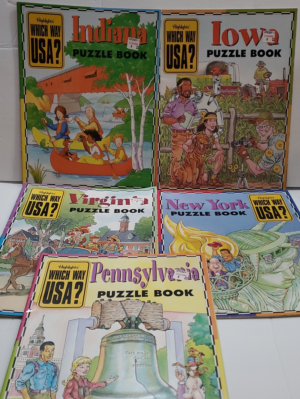 Which Way Usa Highlight Magazines Puzzle Books Lot Of 5 New York Virginia PA IA